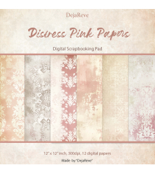 Distress Pink Papers - Digital Papers