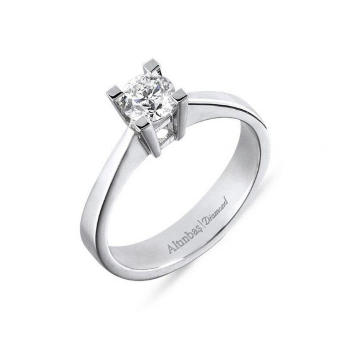 Ring in white gold 0.70 ct with diamonds