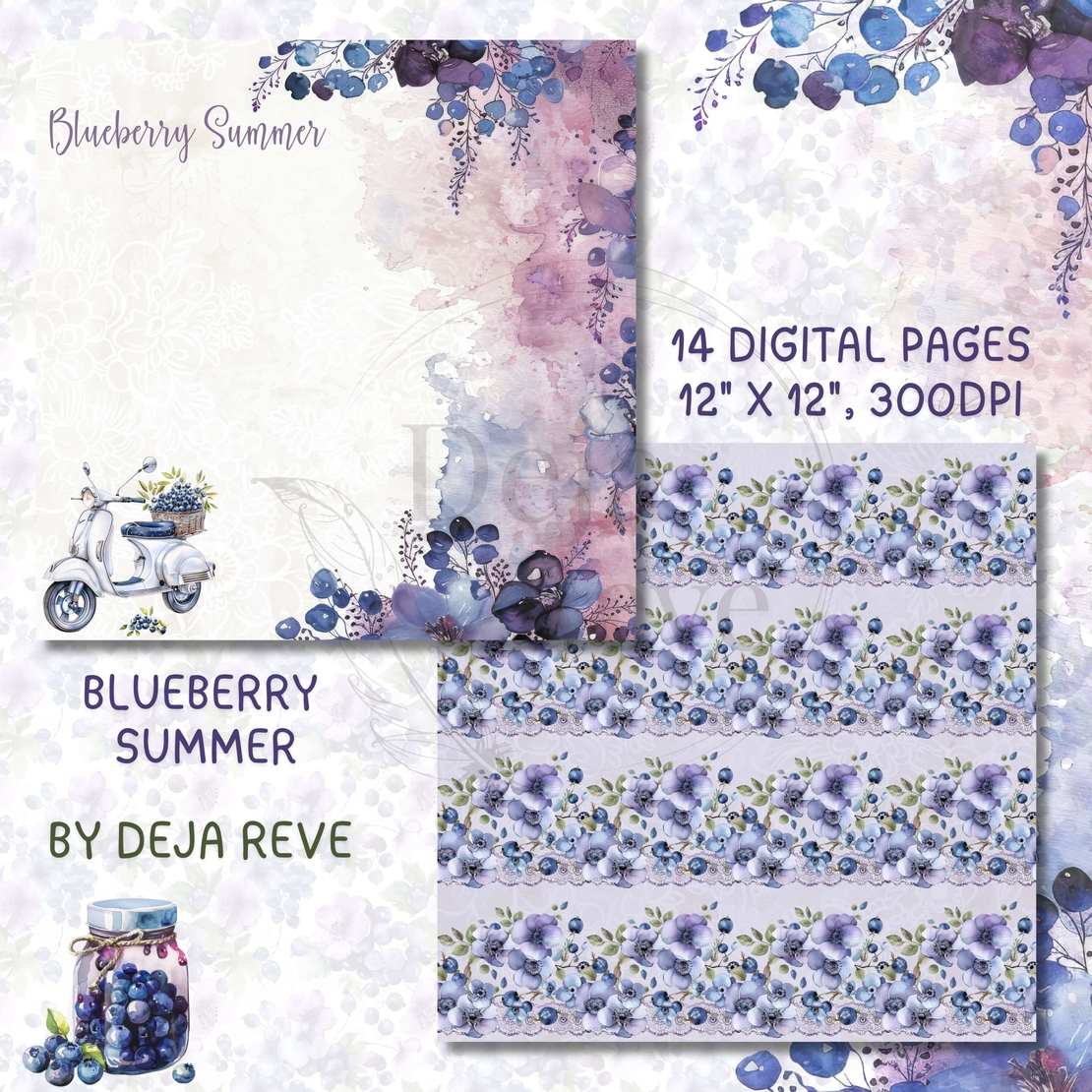 Blueberry Summer - Digital Paper